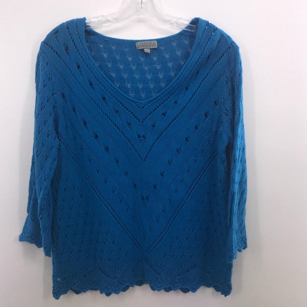 JOESPH A BLUE KNITTED VNECK SWEATER